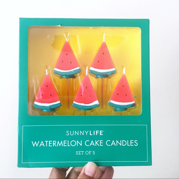 Sunny Life Watermelon Cake Candles Set of 5 - Picture 1 of 2